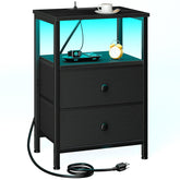 LOAKEKEL LED nightstand with light strip for easy midnight visibility.