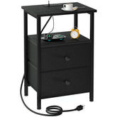 LOAKEKEL night stand with charging station keeps cords organized and devices accessible