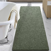 LOCHAS sage green bath rug 24x60 offers plush comfort for stepping out.