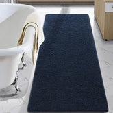 LOCHAS luxury shaggy bath rug in navy offers plush underfoot comfort