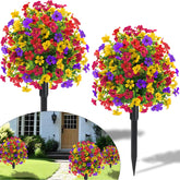 Lokediren topiary ball with spikes, 23-inch, two-pack, vivid outdoor greenery.