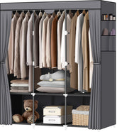 LOKEME Portable Closet assembly view showing sturdy frame for durable storage.