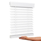Lotus & Windoware cordless faux wood blind with embossed texture for modern interiors.