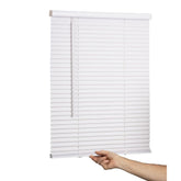 LOTUS & WINDOWARE cordless blind in white for 22x36 window with light filtering.