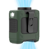 LOUISWARE waist clip fan attached to clothing for hands-free cooling outdoors.