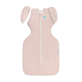 Love to Dream Swaddle Up Transition Bag Powder Pink Twinkle with zip-off wings supports gradual arms-free transition.