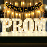 Lovelite prom letters 4-piece set lighting up graduation party ambience.