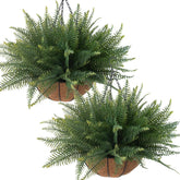 Lovemoon fake ferns hanging basket setup for quick outdoor decor
