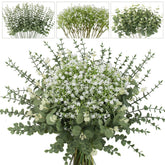 Lovemoon mixed greenery artificial eucalyptus stems for lasting wedding bouquets and home decor