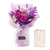 Lovenfold preserved purple rose bouquet for long lasting home decor