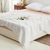 Love's cabin 6-layer muslin close-up shows breathable fabric for sensitive skin.