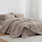 Love's Cabin Burlwood king comforter with box stitching detail for lasting loft
