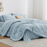 Love's cabin twin comforter set in light blue for a cozy guest room