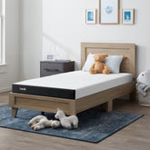 LUCID 5 inch mattress unboxed and expanding for quick setup in a warm room
