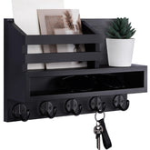 Lucundm key mail holder wall mount with five hooks for organized entryway storage.