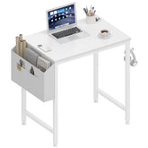 Lufeiya small white desk in a bright bedroom for focused study.