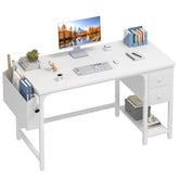 Lufeiya white desk front view offers a compact workspace for small rooms.