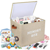 Lukeline Memory Box front view with stylish beige finish for easy access