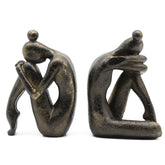 Lukitas girl thinker bookend in bronze finish keeps shelves organized and stylish.