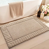 LUMI bathroom rug with non-slip backing stays steady after showers