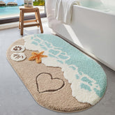 LUMI beach rug soft blue 24x44 enhances bathroom decor and absorbency