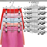 Lumigens pants hangers with clips 6-tier for organized closet storage.