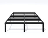 Lumunance full-size metal bed frame side view with sleek minimalist design
