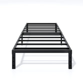 Lumunance Twin XL bed frame side view showing sturdy metal construction for stable support.