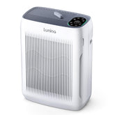 LUNINO air purifier large room front view showing scale and 3000 ftΒ² coverage