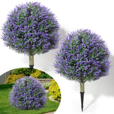 Lunmon topiary balls 24in purple-rose with ground spike for easy outdoor installation