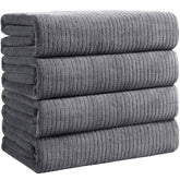 Lunoku bath towels extralarge 35x70 grey, premium packaging view signaling luxury from the start.