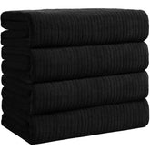 Lunoku four-pack extra-large towels in black offer luxurious drying and coverage