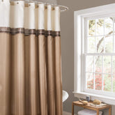 Lush Decor Terra fabric shower curtain, 72x72 inches, beige and ivory, elevates modern glam bathrooms.