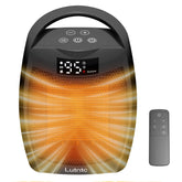 Lutntc portable ceramic space heater front view with clear digital display for precise control.