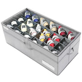 LUVHOMEE 24-pair closet shoe organizer with clear compartments for easy selection
