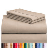 LuxClub queen sheets close-up of silky microfiber texture for cooling comfort