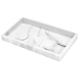Luxspire marble vanity tray front view keeps countertops neat and organized.