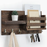 Lwenki mail organizer wall mount with shelf and key holder for tidy entryway.