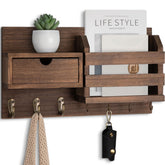 Lwenki wall mount key holder with hooks keeps keys and essentials organized