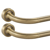 Lwiiom antique bronze disc rod with wrap-around design for versatile curtain coverage.