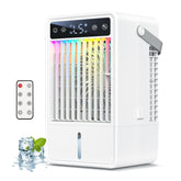 Lxbenpink portable AC front view shows 1500ml tank for extended cooling sessions.