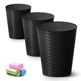 Lysam 3-pack 1.8-gallon trash can with compact dimensions for tight spaces.
