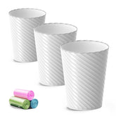Lysam 1.8-gallon bathroom trash can with compact round design ideal for tight spaces.
