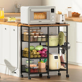 Lyuwanxian Rolling Kitchen Storage Cart top view showing a spacious surface for appliances.