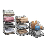 Lyuwanxian stackable baskets 4-pack front view for tidy storage