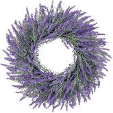 LZNPA 22-inch lavender front door wreath highlights lavender detail for welcoming all seasons.