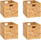 M4DECOR water hyacinth basket front view for shelf organization.