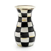 MacKenzie-Childs tall enamel vase with Courtly Check for a dramatic centerpiece