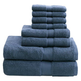 Madison Park 800GSM bath towel slate blue draped to show plush absorbency