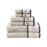Madison Park Serene bath towel set with jacquard design for luxurious bathroom decor